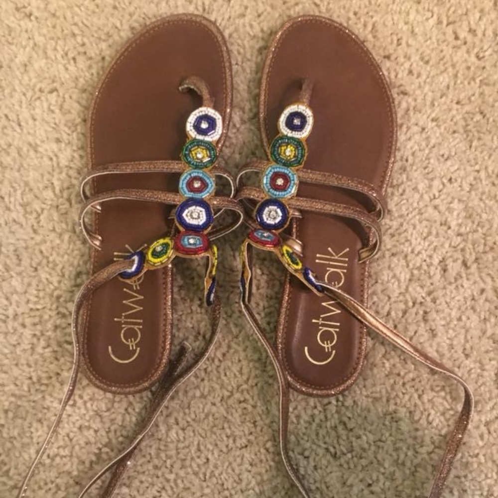 Catwalk women’s Lace up sandals. Worn once Size 6